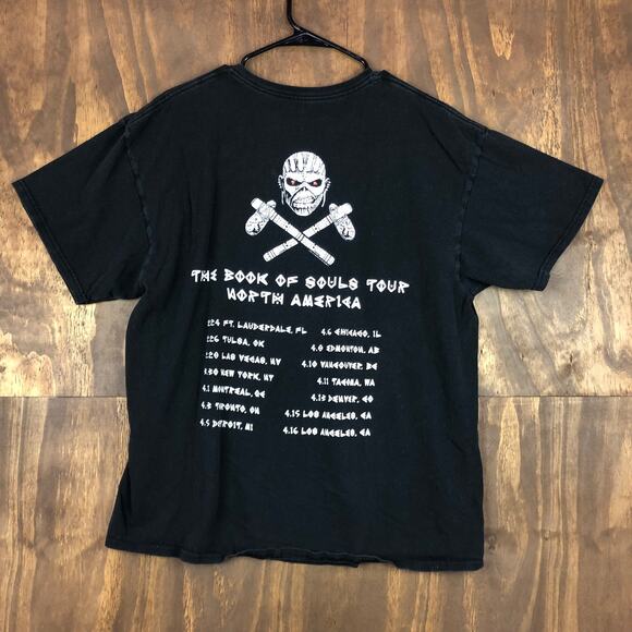 Iron Maiden Mens Shirt Black Book of Souls North America Tour Graphic Print M - Picture 9 of 11